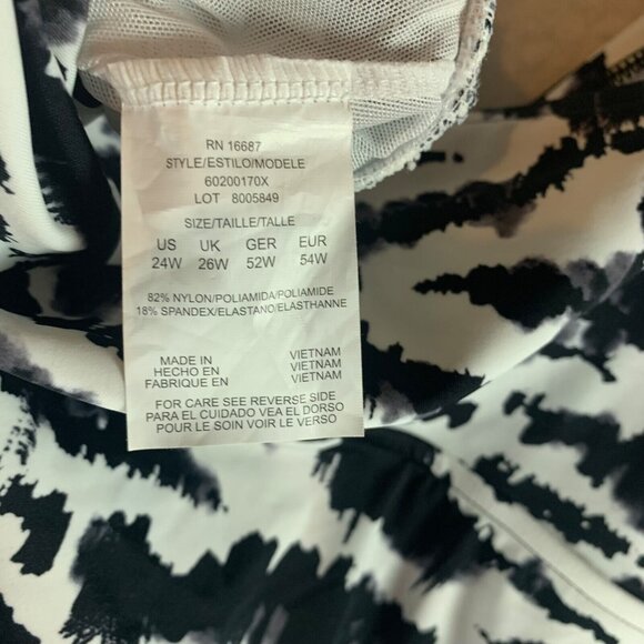 Swim Solutions Womens Tummy Control Tiered V-Neck Fauxkini Swimsuit Size 24W NWT - Picture 7 of 9